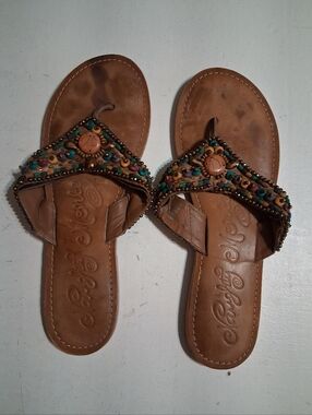 Naughty Monkey Beaded Bandit Flip Sandal Size 9.5